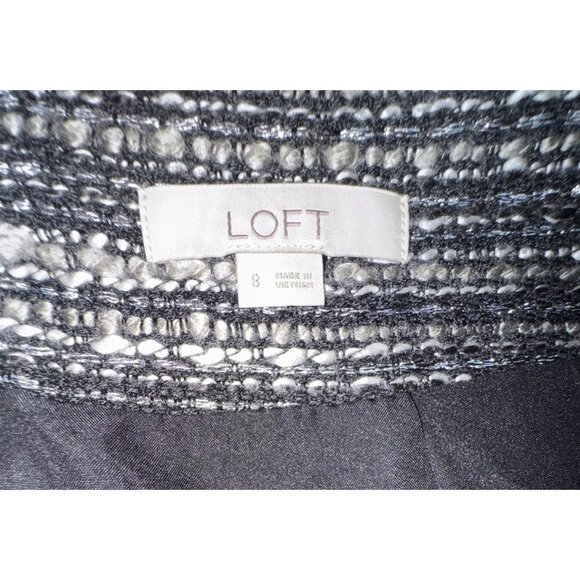 Tweed Skirt Size 8 Black White Wool Blend Classic Preppy Casual Office Mod Work - Picture 4 of 5